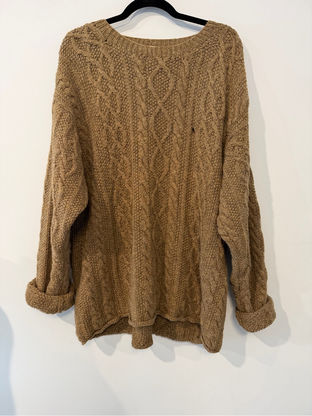 Vintage 100% Wool J. Crew Cable Knit Crewneck Sweater